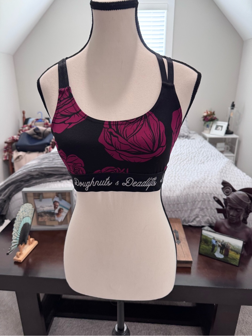 Doughnuts & deadlifts rose bra